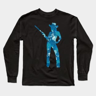 Cowgirl Posing With Gun Cool Magical Vivid Design Long Sleeve T-Shirt